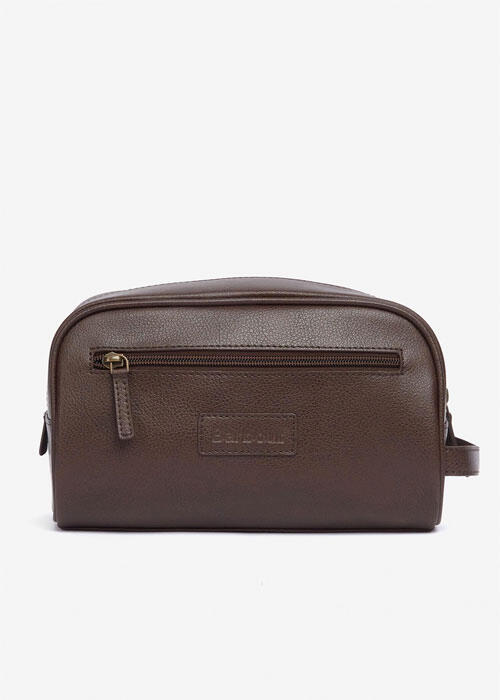 Barbour Leather Wash Bag